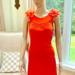 Figure flattering orange dress